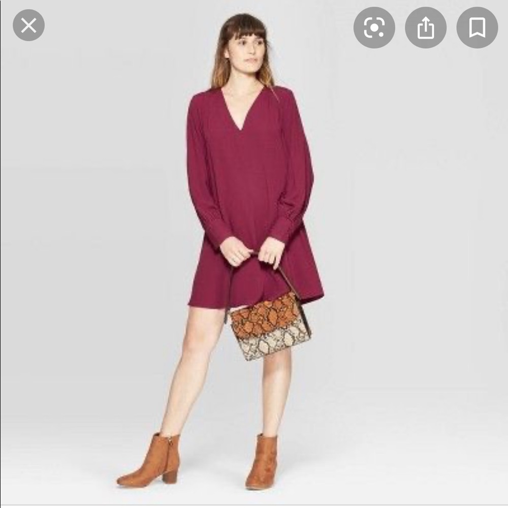 Burgundy flowy dress